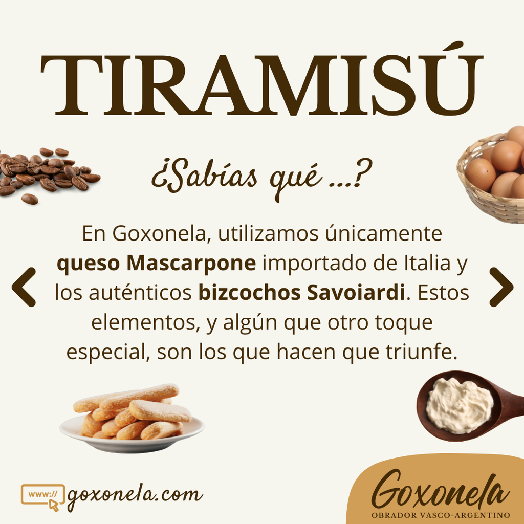 Tiramisú artesano 100% queso mascarpone