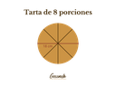 Tamaño de tarta de 8 porciones