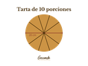 Tamaño de tarta de 10 porciones