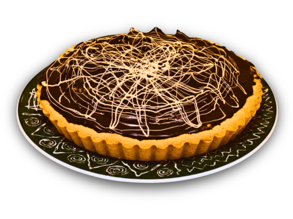 Tarta entera de dulce de leche y ganache de chocolate