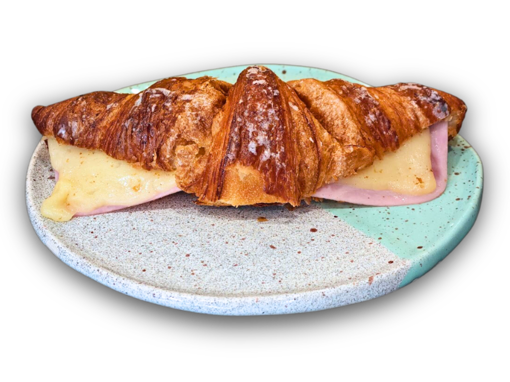 Croissant, urdaiazpiko eta gaztaz betea