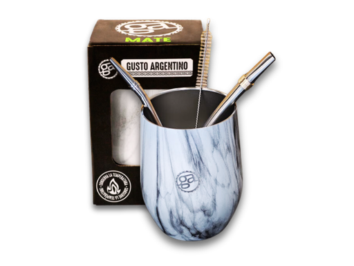 Mate GA OVALADO color mármol + 2 bombillas + 1 limpiador