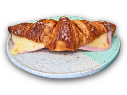 Croissant, urdaiazpiko eta gaztaz betea
