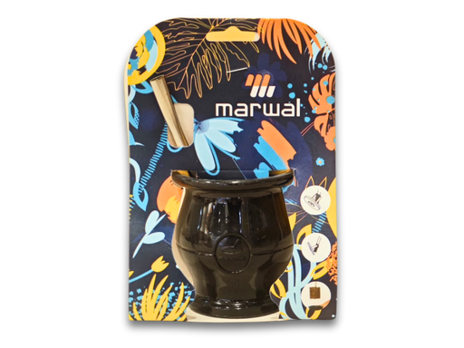 Mate MARWAL Prisma negro con bombilla