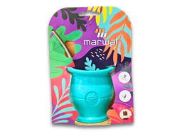 Mate MARWAL Prisma turquesa con bombilla