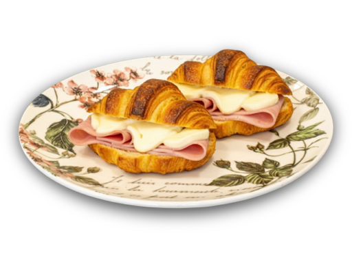 Medialuna argentina rellena de jamón y queso