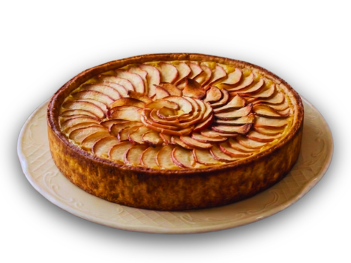 Tarta entera de manzana y crema