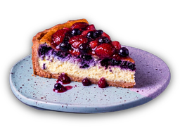 Errikota-tarta eta fruitu gorri freskoak